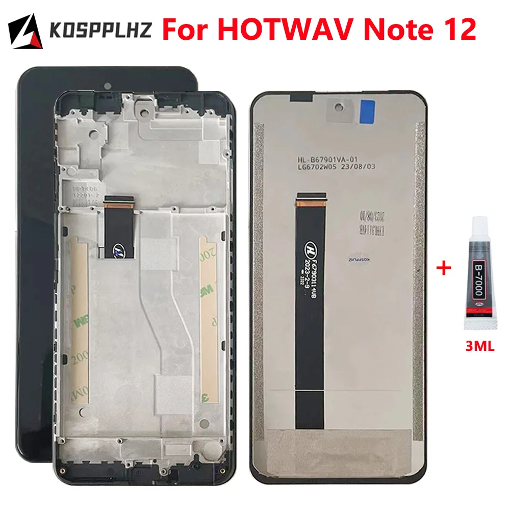 

6.8" HD+ For Hotwav Note 12 Display LCD Touch Screen Digitizer Assembly Replacement Android 13 HOTWAV Note 12 LCD + Glue
