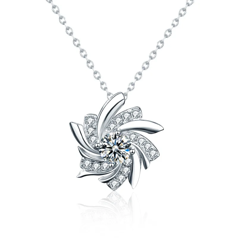 0.5 Carat Moissanite Pendant Necklaces 925 Sterling Silver For Women Wedding Party Fine Jewelry