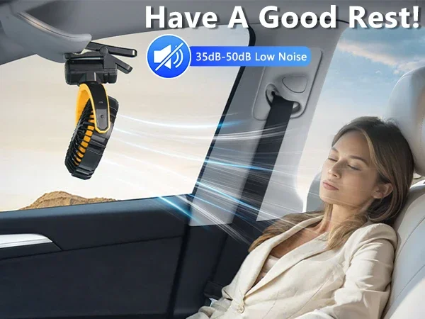 Portable Battery Powered Clip On Fan For Car Visor 360 Rotation_voghion.com