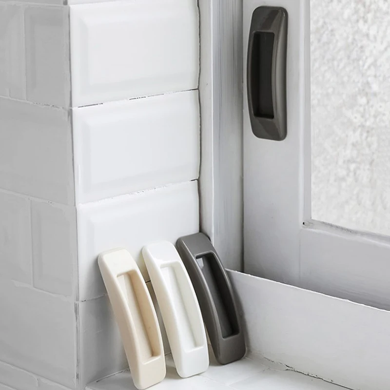 Self Adhesive Sliding Door Handles 2Pcs for Doors Glass Window Cabinet Drawer Wardrobe Handle Push-pull Home Supplies for door handles