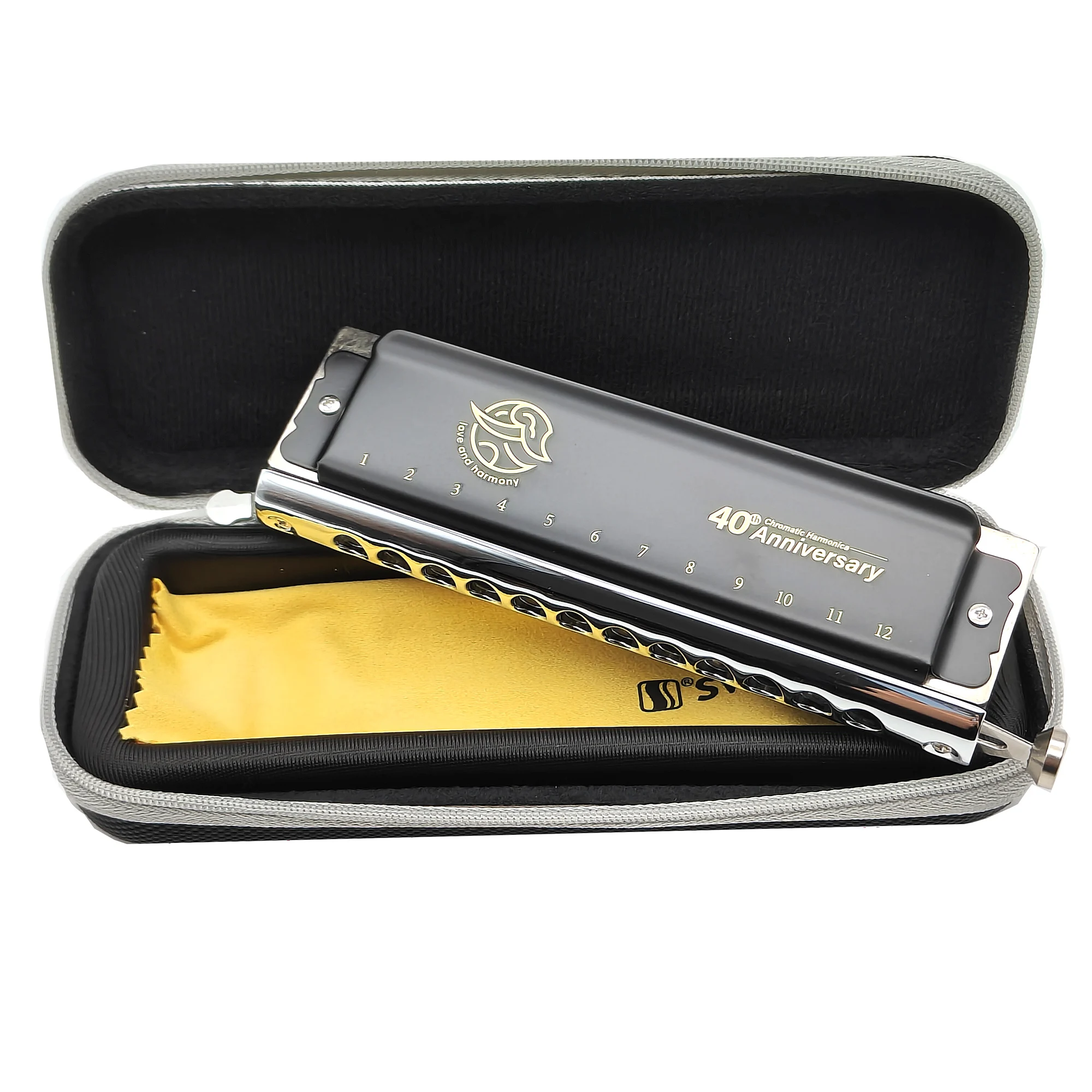 SWAN 40 Anniversary Signature Chromatic Harmonica 12 Hole 48 Tone Dreamer Mouth Organ Harmonica C for Professional Beginners