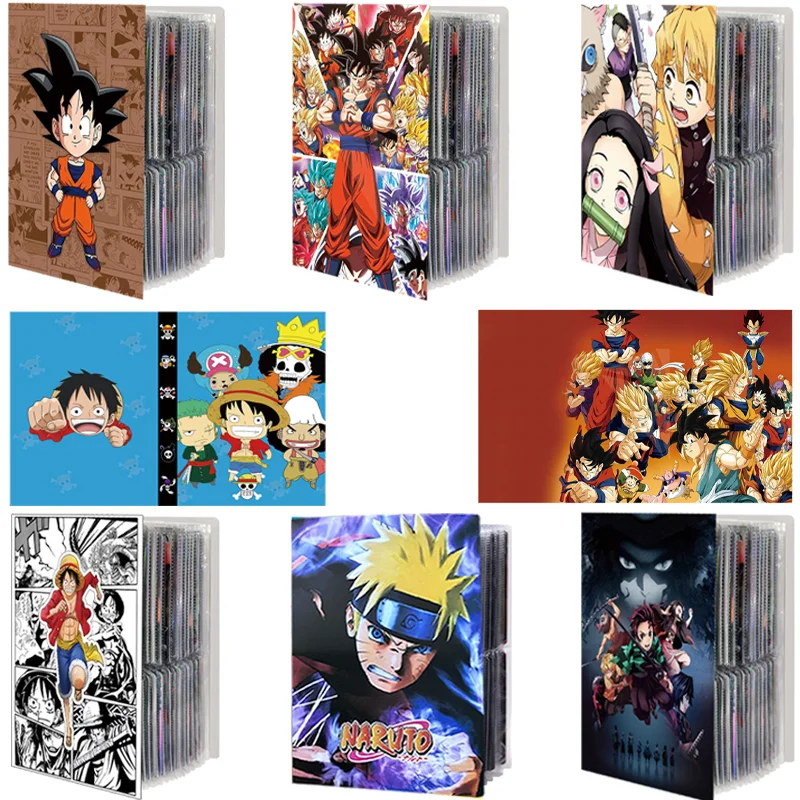 Card Album 240pcs Book Naruto Dragon Ball Goku Vegeta ONE PIECE Luffy Zoro Map Letter Holder Binder Notebook Collection Toy