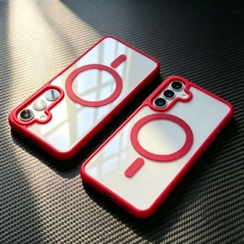 Luxury Transparent Anti-Slip Matte Magnetic Phone Case