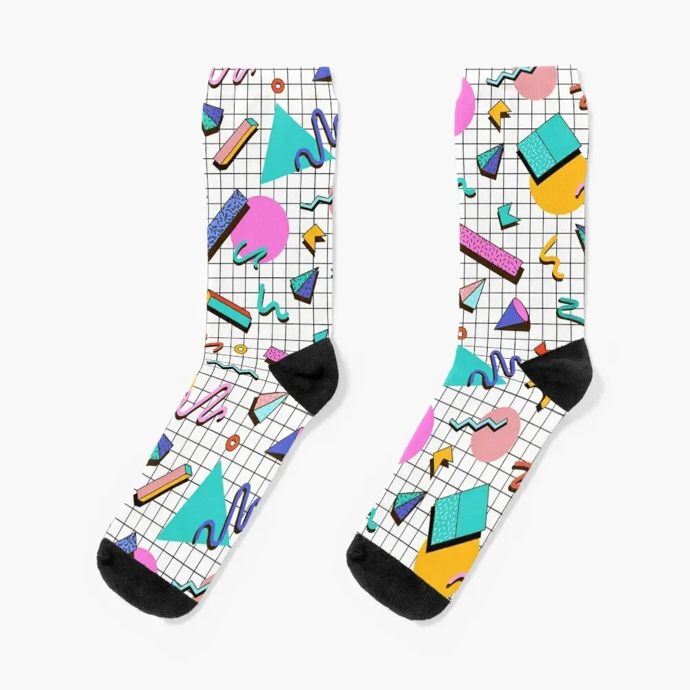 

Funky 80s eighties Memphis Pattern Design Socks ankle funny sock gym christmas gift Socks Men's Women's