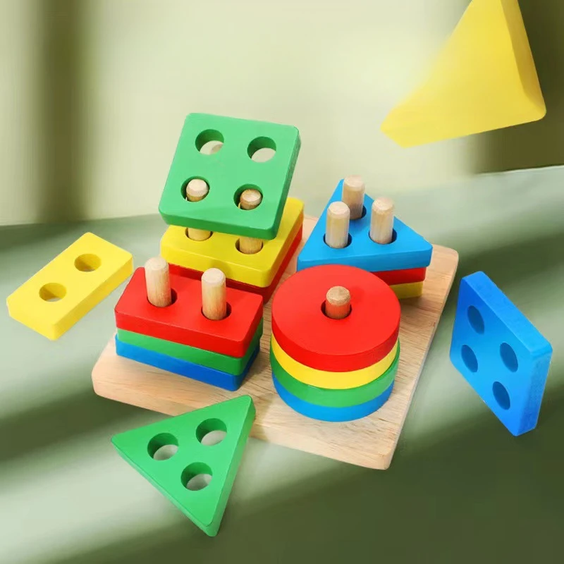 

Montessori Wooden Sorting Stacking Toys Puzzle For Toddlers And Kids Preschool Fine Motor Skill Toy For 1 Years