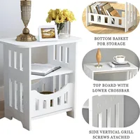 Small Bedside Table Sofa Side Table Living Room Cabinet Side End Coffee Tea Table Nightstand Storage Shelf for Bedroom Bedside 4