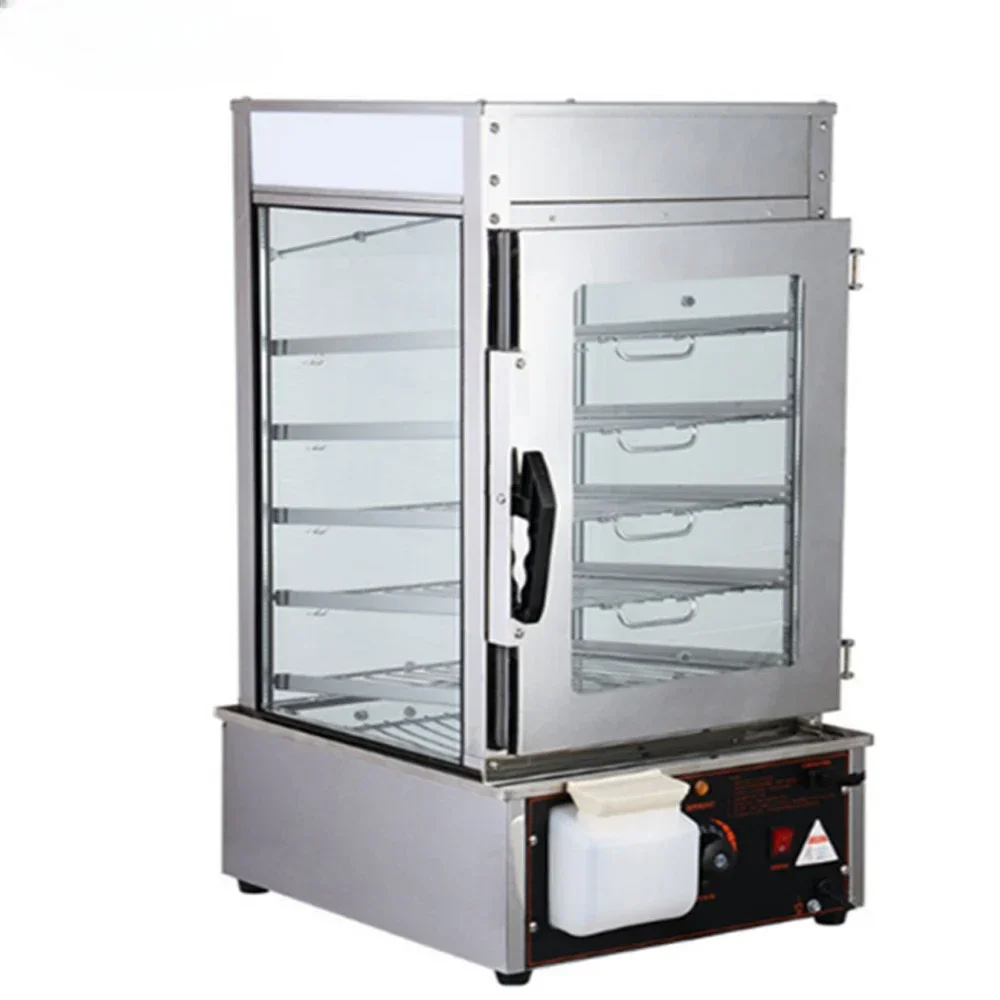 Stainless Steel Food Warmer, Bun Steamer commercial Visualization with Glass, Customized Logos Accepted