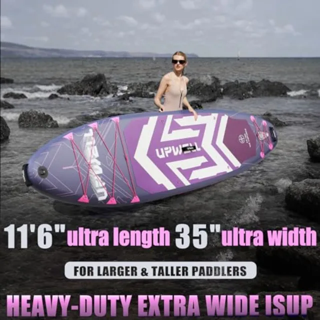 11'6"×35" Extra Wide Inflatable Paddle Board, Stand Up Paddle Board for Youth and Adults, Stable Design, Premium SUP Accessorie