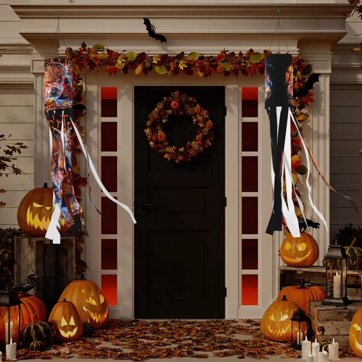 Dolcetto O Scherzetto 15 Halloween Windsock Led Light Ghost Cosplay Halloween Party