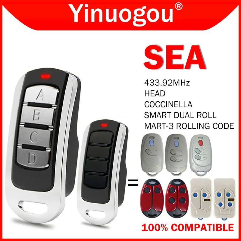 Mando A Distancia Repuesto Compatible SEA - 4 Canales, Frecuencia 433,92 MHz, Código Rolling