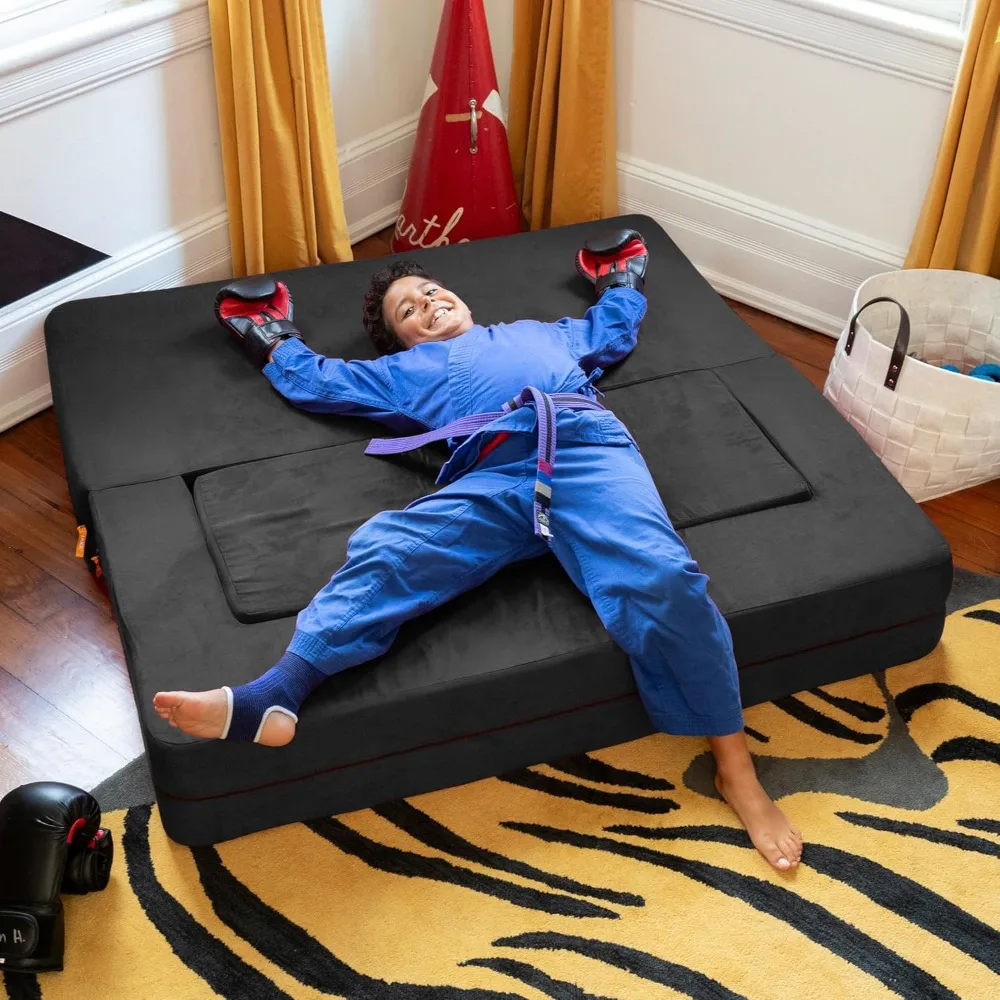 Zipline Kids Sofa & Large Ottoman 3 in 1 Fold Out Sofa, Big Kids Edition 3