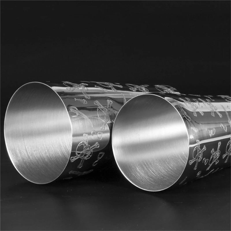 Cocktail Shaker 500ml/800ml Engraving Skull Stainless Steel Cocktail Boston Bar Shaker Bar Tools