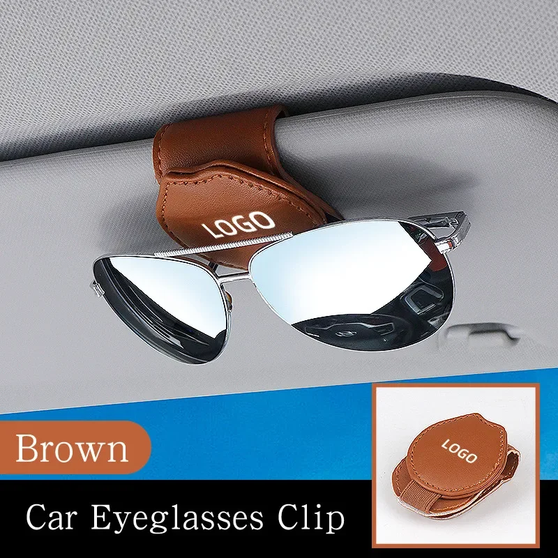 

for Audi Sline S3 A7 A5 A4 A3 B7 Q7 TT A6 Q5 B8 Q3 R8 A8 8v Car Sun Visor Glasses Frame Fastener Clip Leather Glasses Case Clips