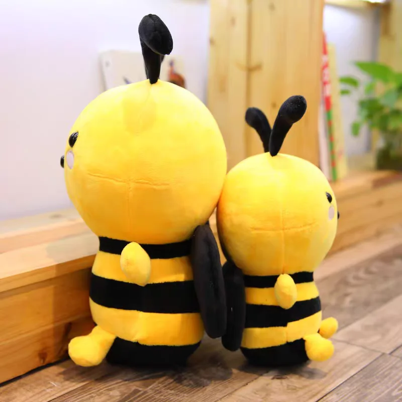 Cartoon Bee Plush Toys Stuffed Soft Plushies Pillows Cute Simulation Insect Animal Doll Toys for Girls Children Birthday Gifts 2
