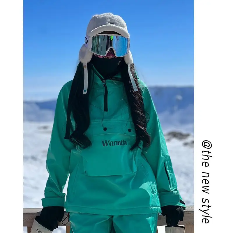 

Waterproof Hooded Snowboard Jacket for Girls, Bright and Warm Coat, Thick Pile, Mountaineering Jacket