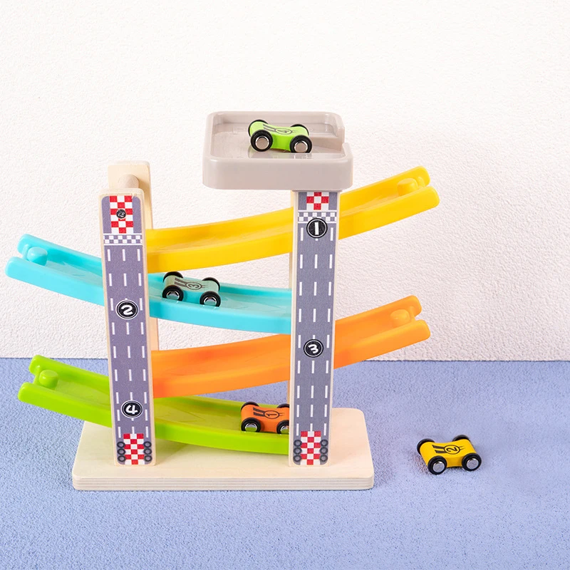 4Pcs Child Scooter Miniature Track Sliding Racing Inertial Pull Back Car Toy metal model car toy