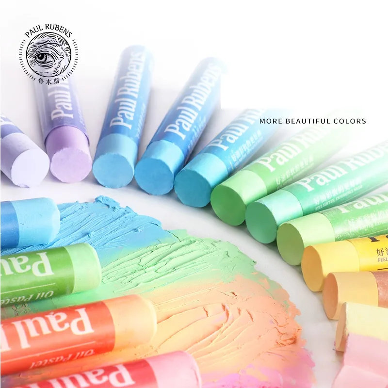 Rubens oil painting pastel 72 color artist soft crayon washable children's drawing oily wax crayon student art supplies oil pastels