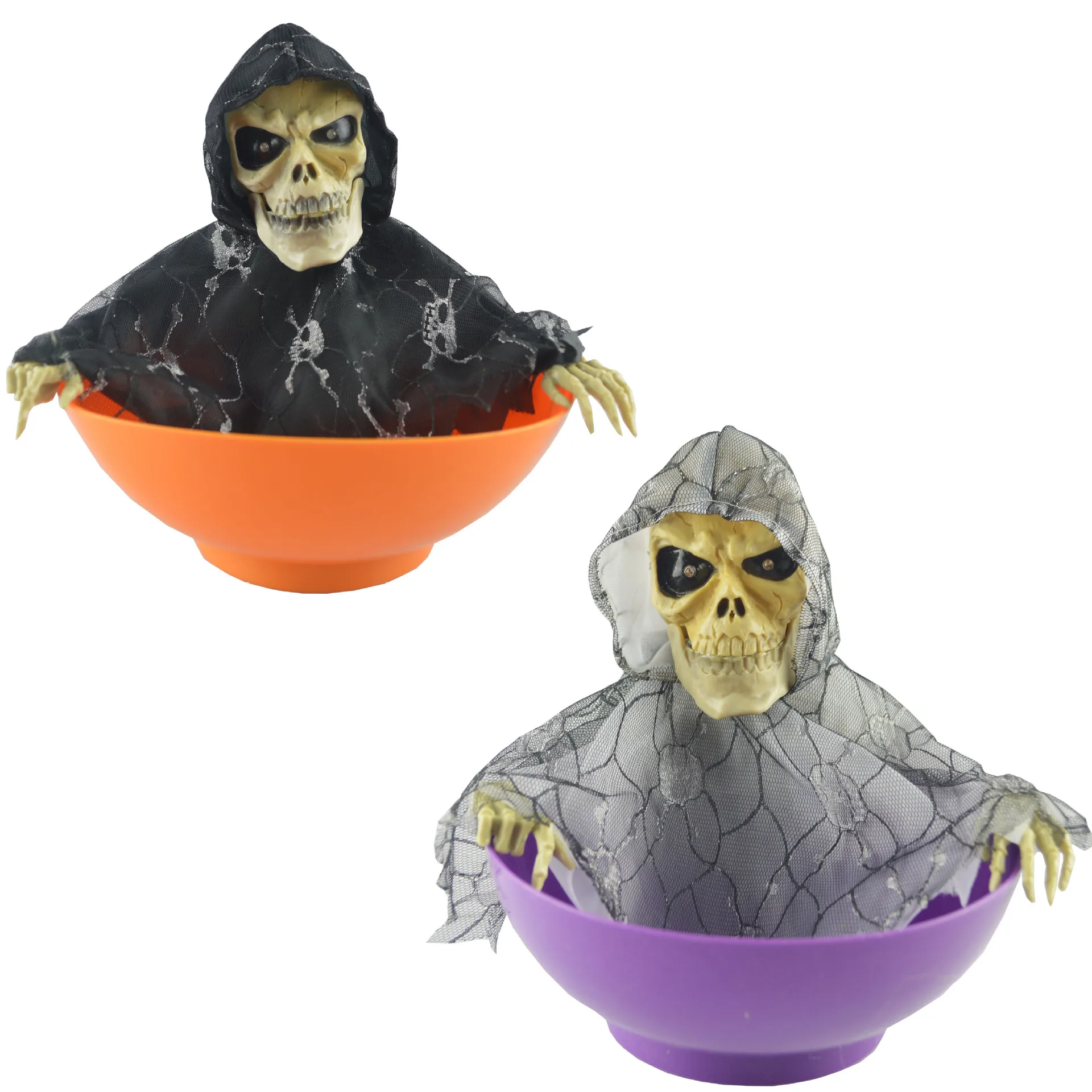 

Halloween Electric Toy Fruit Plate Party Funny Stage Property Trick Luminous Ghost Cry Skull Witch Pumpkin Candy Plate