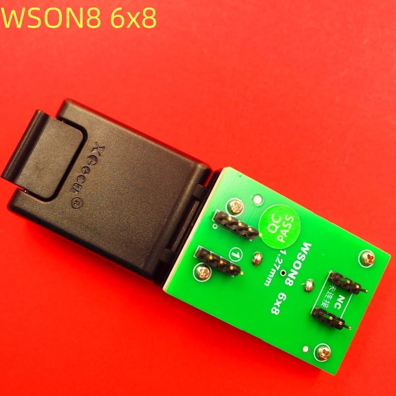 오리지널 XGecu QFN8 WSON8 DFN8 6X8 IC 소켓 범용 어댑터 (SPI NAND NOR 플래시 MLF8 MLP8 SON8용) 고급 스프링 프로브 포함