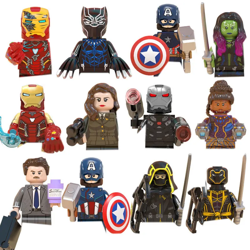 Avengers Superhero Building Block Thor Captain America War Machine Black Panther Hawkeye Anime Brick Toy Ragazzi Ragazze Regali