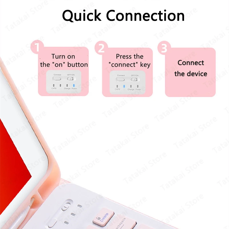 Teclado Touchpad Recarregável Compatível com Bluetooth 10 mi Pad Tablet Wirelesss - Imagem 3