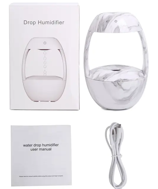 Large Capacity Humidifier with Marble Pattern Design, Anti Gravity Water Droplet Humidifie 4