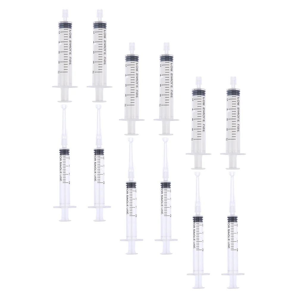12pcs Plastic Sealed Syringe Liquid Measuring Syringe Perfume Bottle Syringe