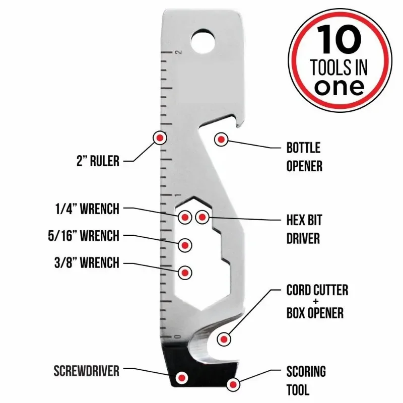 EDC Pocket Tool 10 in 1 for Outdoor Camping Hiking whistle keychain,keychain tool,multi function tool,tactical keychain,keychain carabiner,keychain charm
