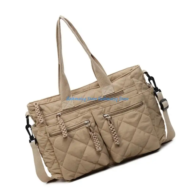 573B Puffer Toted Bag for Women Girls Crossbody Bag Quilted Top Handle Handbags Purses 4