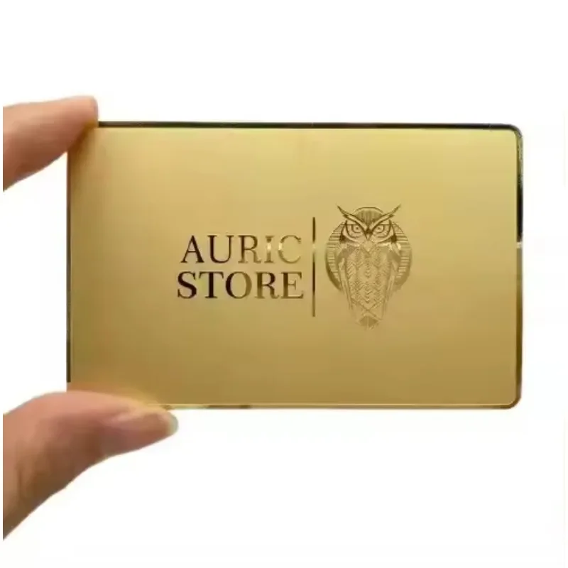 저렴한 맞춤형 브랜드 로고 및 정보 레이저 각인 0.8mm 무광 블랙 전기 도금 NFC 금속 명함