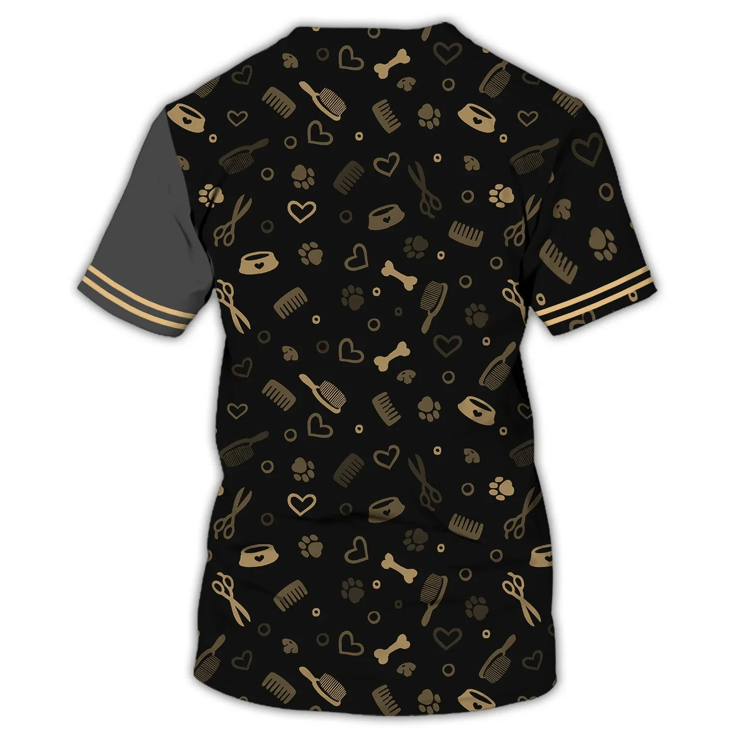 Sommer Mode herren t-shirt Pfote Hund Groomer Hund Barber Personalisierte 3D Gedruckt Unisex T-shirt straße Casual sport T-shirt DW175 – Detail 18