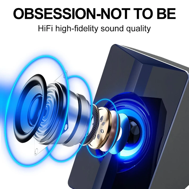 Computer Speakers Colorful Night Light Luminous Mini USB2.0 Desktop Notebook Small Stereo Outdoor Bluetooth Speakers