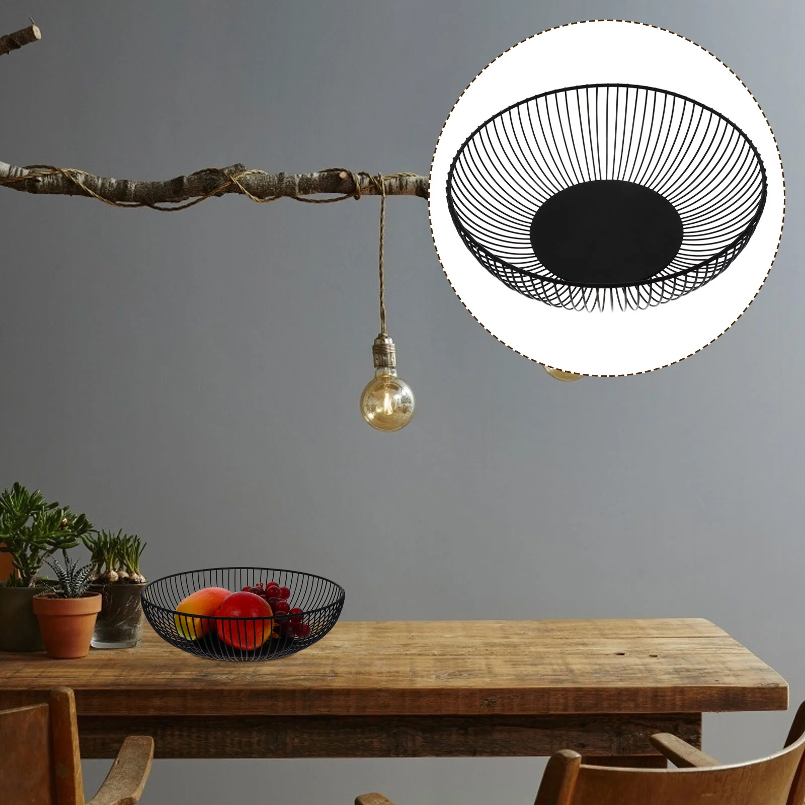 

Holibanna Metal Basket Black Decor Metal Wire Fruit Bowl Countertop Snack Vegetable Storage Coffee Holder Vegetables Eggs