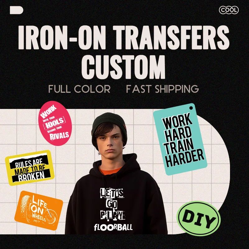 Custom Picture Sticker Iron On Decals Vinyl Sticker Heat transfer printings For Clothes Applique Thermal T-shirt patches
