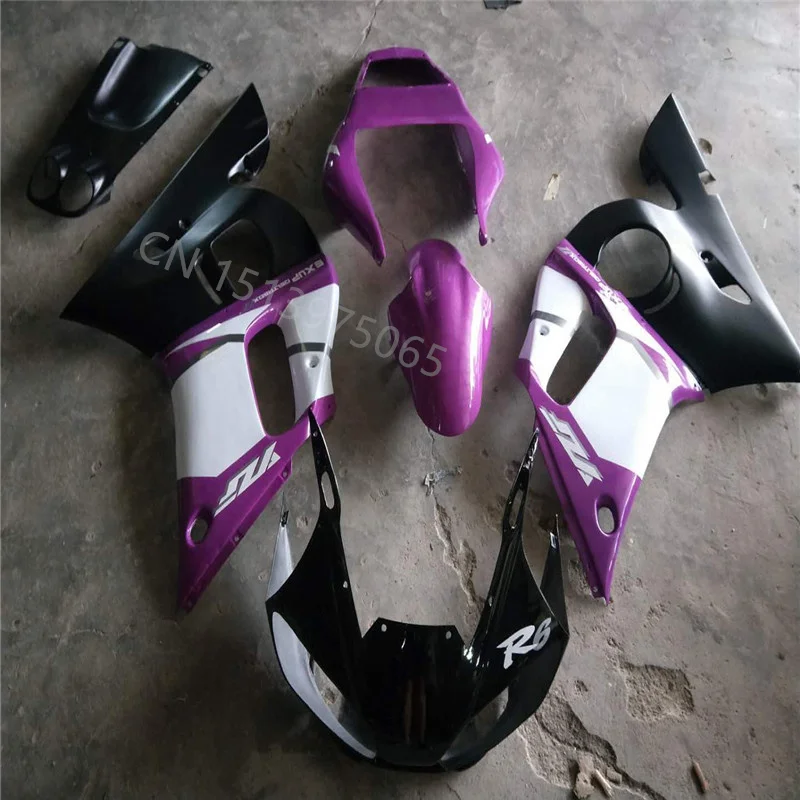 

Лидер продаж обтекатель подходит для YZFR6 1998-2002 YZFR6 98-02 YZFR6 1998 2002 фиолетовый черный белый пластиковый набор для литья под давлением
