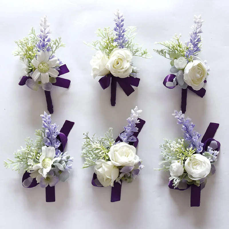 Boutonniere And Wrist Corsage Wedding Supplies Wedding Flower Art Simulation Flower Business Celebration Opening Guests 245 mimosa artificial plant simulation flower wedding arch background wall flower arrangement simulation wedding decoration flower