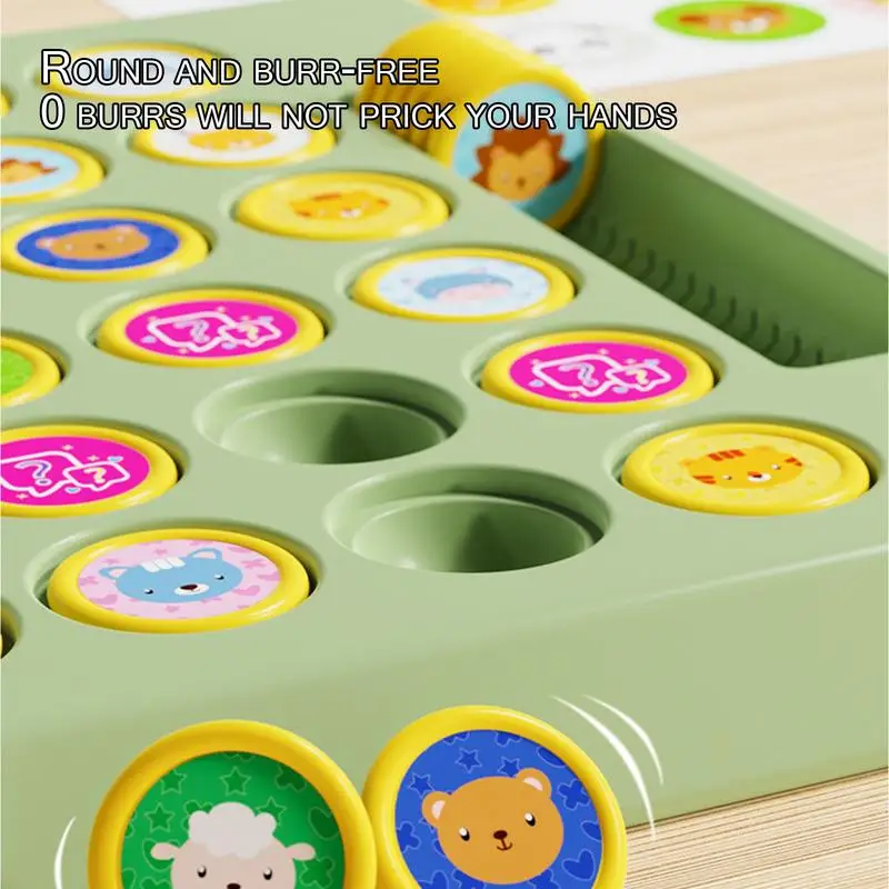 Two-Player Flipping Chess Cartoon Animal Flipping Card With Stickers Classic Fun Chess Board Game early Educational Memory Toys 3