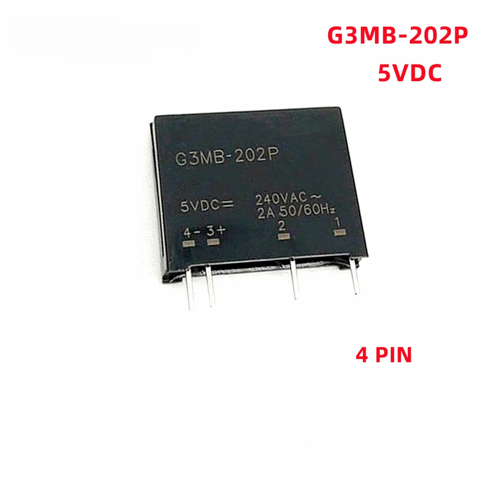 Solid State Relay 4pin G3MB-202P 5V 12V 24V PCB Mounting SIP SSR AC 240V 2A Snubber Circuit Resistor DC-AC Relay Module 5PCS solid state relay