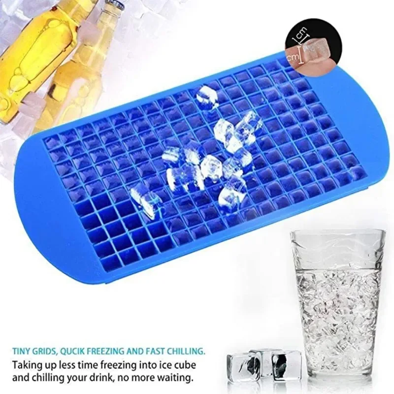 1pc 160-cell Small Square Silicone Ice Cube Tray