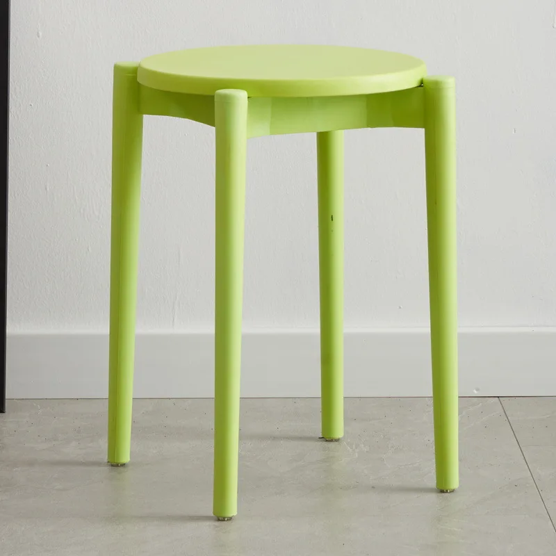 Dining Chair Stool Plastic Round Stackable For Home Living Room