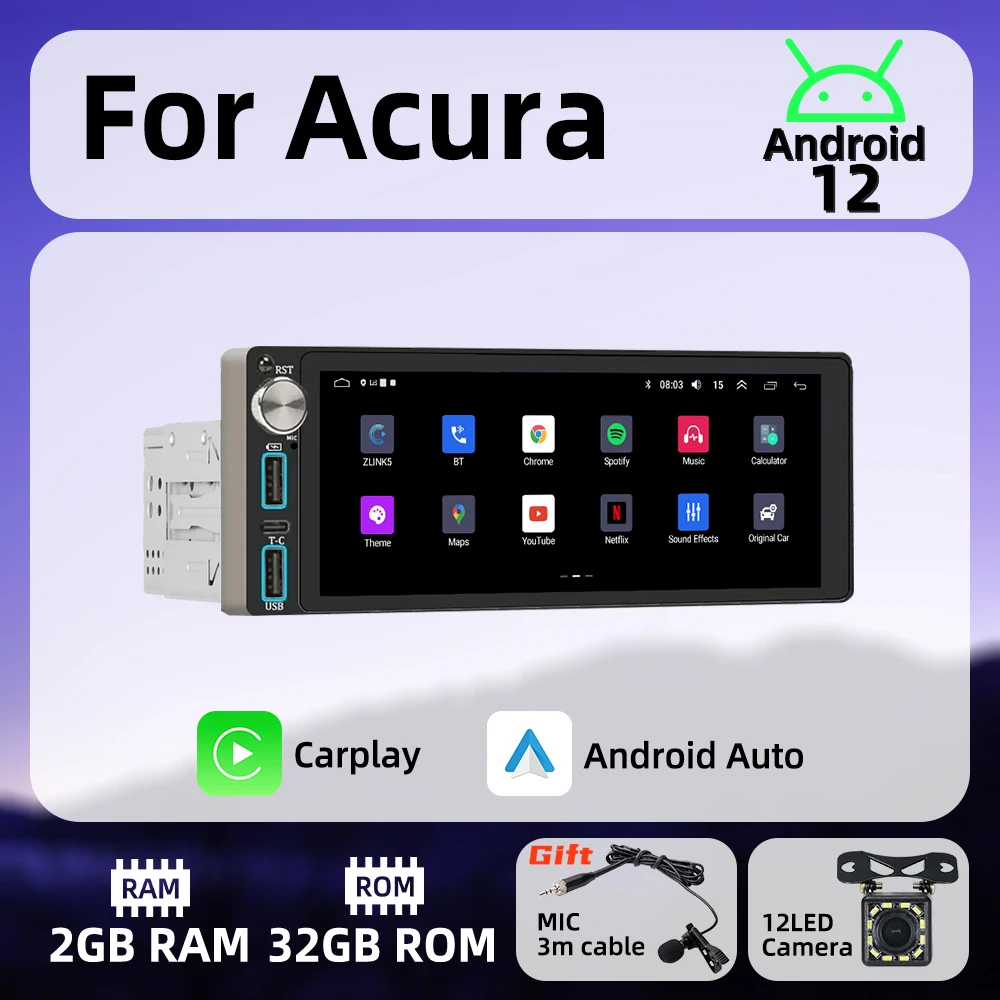 

Автомагнитола Acura, 1 Din, 6,86 дюйма, GPS, Wi-Fi