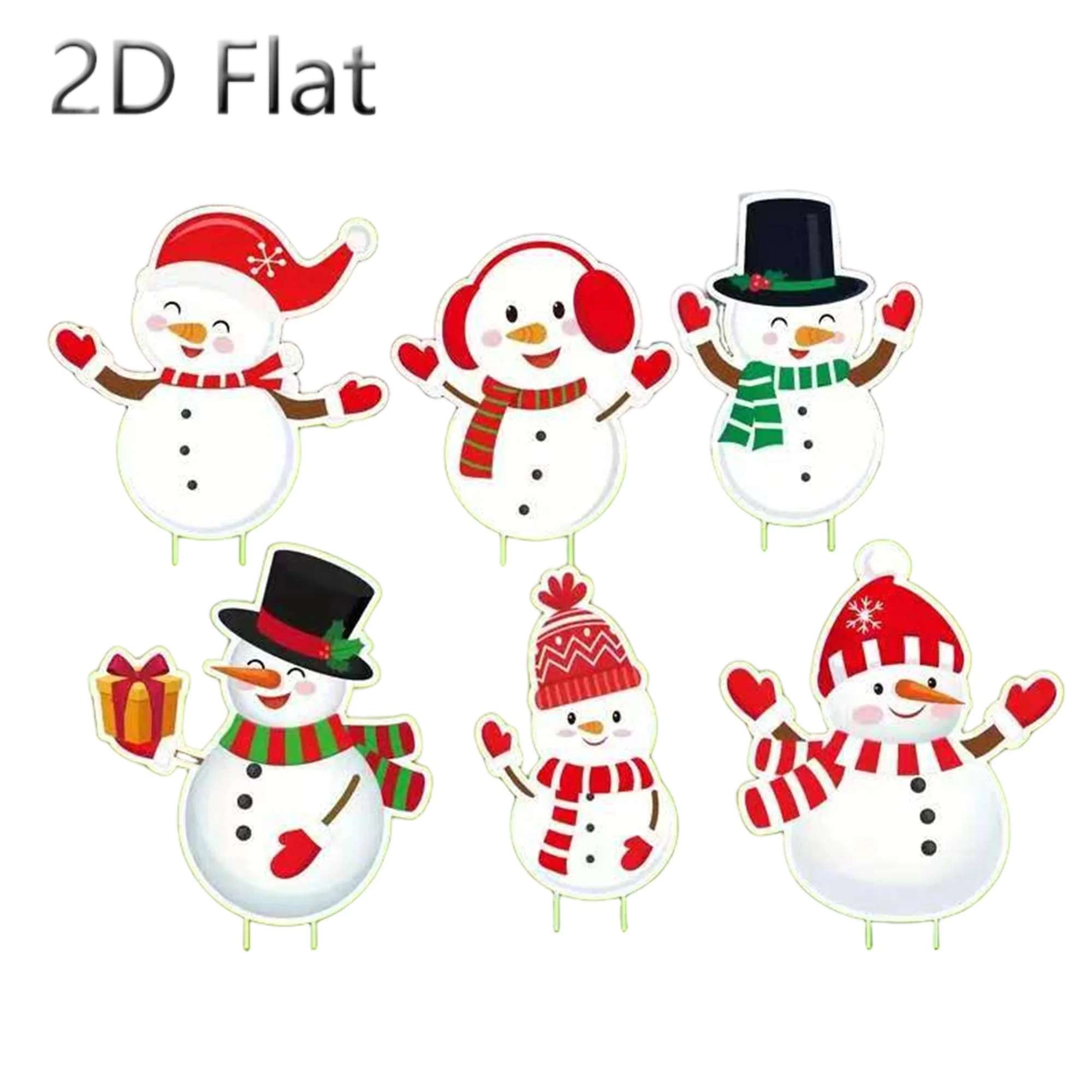 Christmas Yard Sign Cute Snowman Garden Stake for Lawn Outdoor Pathway Decoration