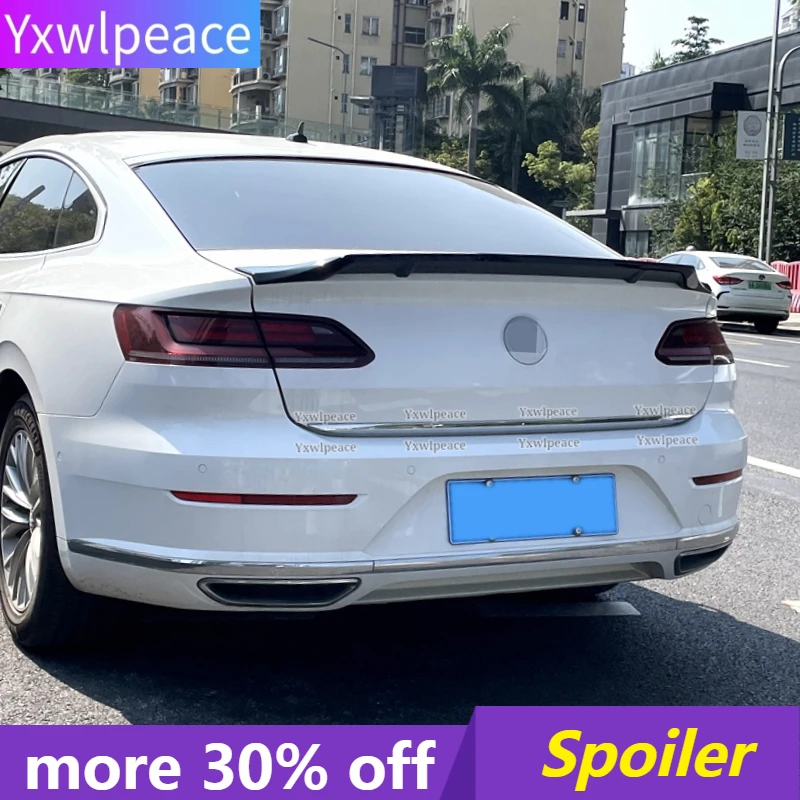 

For Volkswagen Arteon CC Spoiler 2019-2022 ABS Plastic Glossy Black and Carbon Look Rear Trunk Lip Spoiler Body Kit Accessories