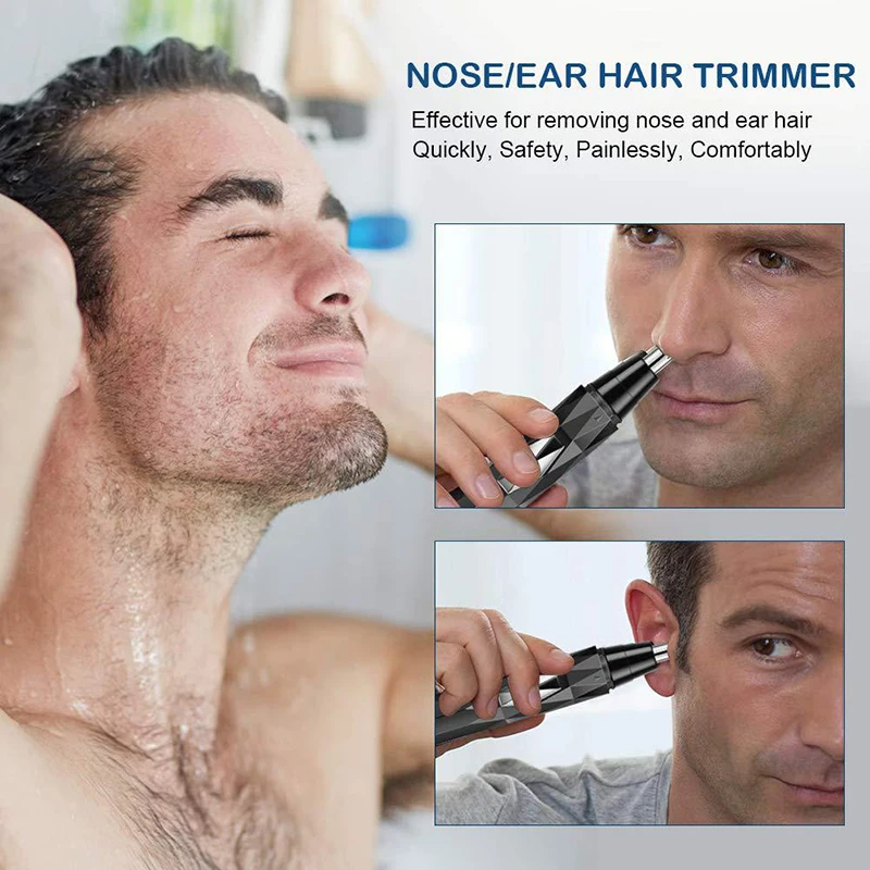 Men Electric Shaving Nose Ear Trimmer Safe Face Care Rechargeable Nose Hair Trimmer for Men Shaving Hair Removal Razor Beard 6