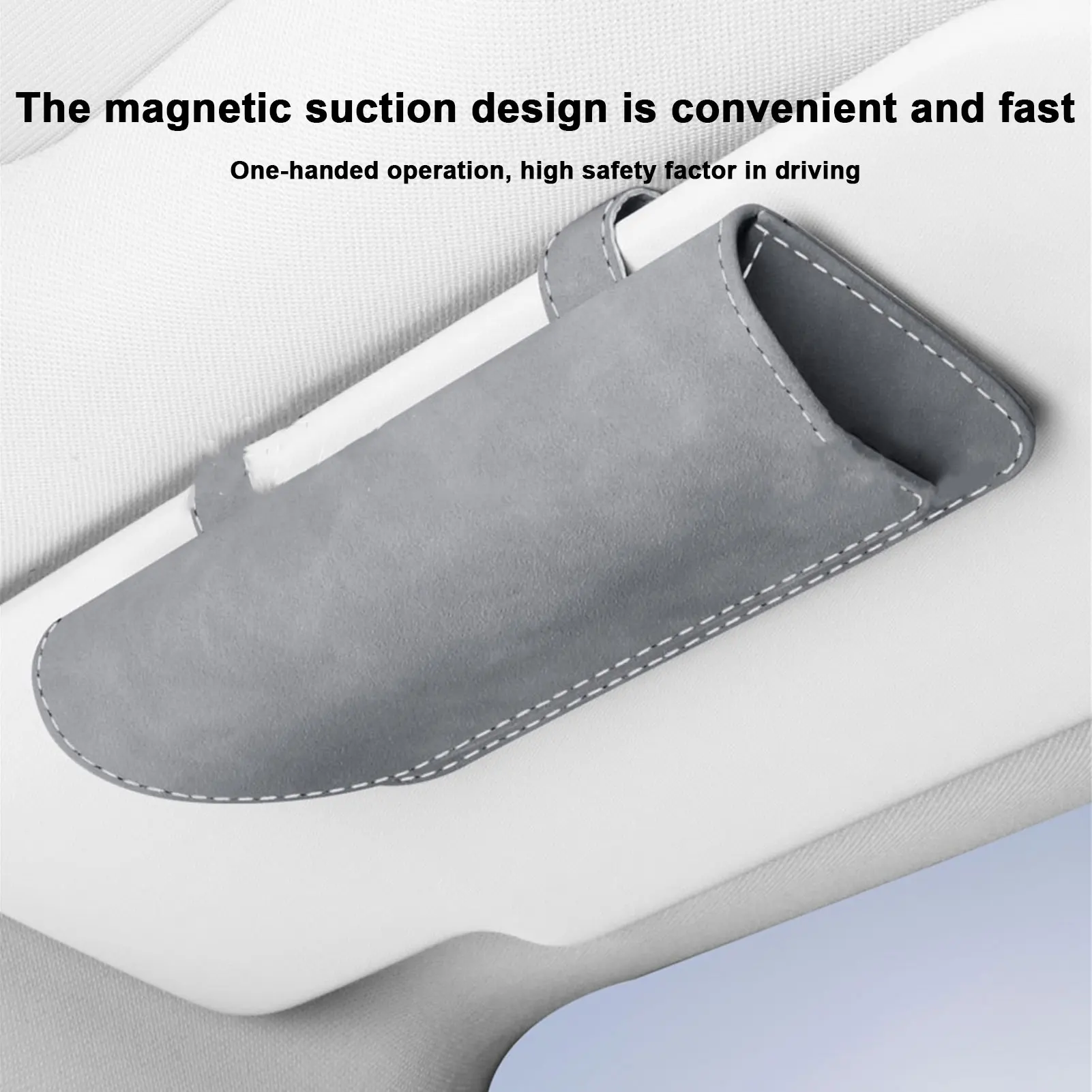Étui De Rangement Pour Lunettes De Soleil, Clip Pour Pare-soleil Voiture, Gris