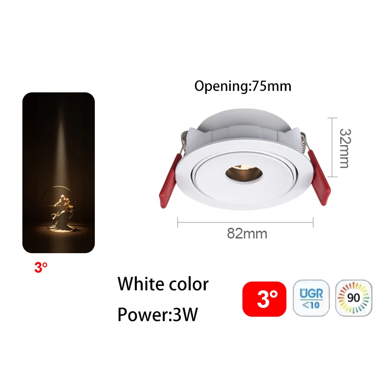 White 3W 3 degree