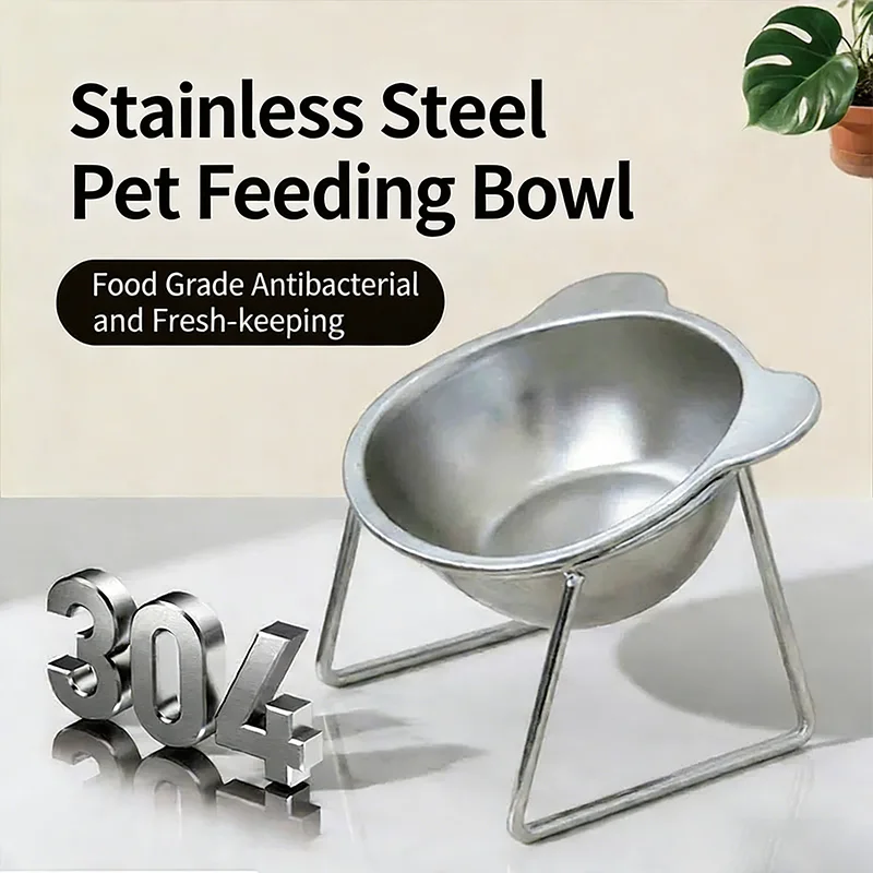 Elevated Stainless Steel Cat Bowl 1