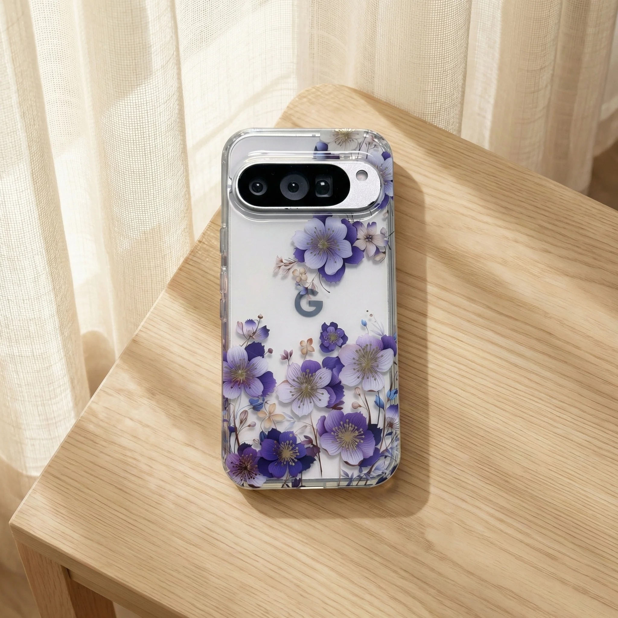 Luxury TPU Phone Case with Flower Feather Design and Colorful Coating