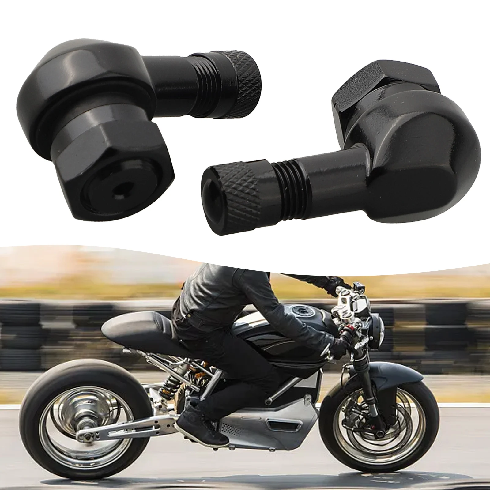 

2PCS Motorcycle Valve Stems CNC 90° Angle Wheel Tire Stem Tubeless Valve Aluminum Moto Modification Accessories