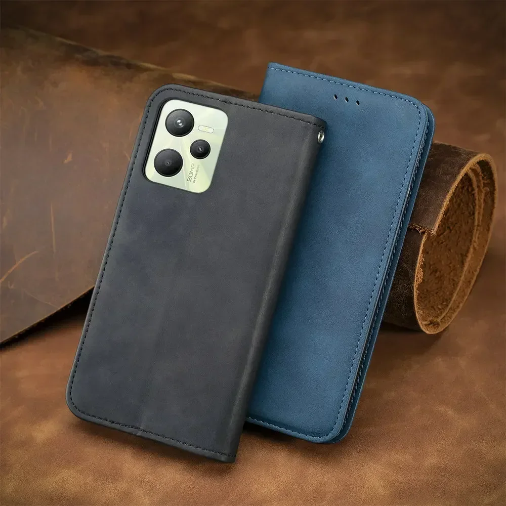 Leather Flip Book Case with Magnetic Closure
